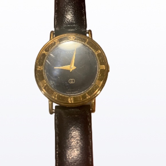 Gucci 3000L Vintage Women's 25mm Gold Dial 18KGP Swiss Quartz Watch Need Battery - Picture 6 of 16